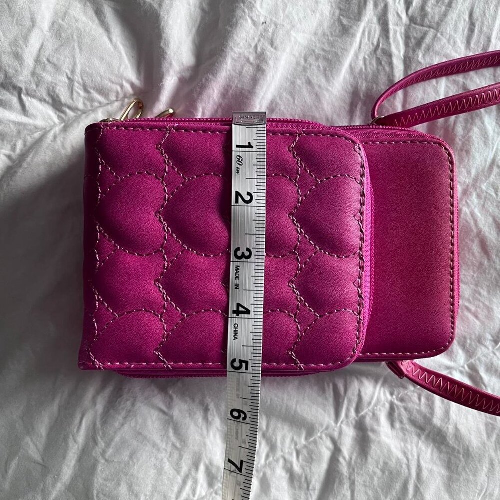 Hot Pink Quilted Heart Purse - Picture 5 of 7